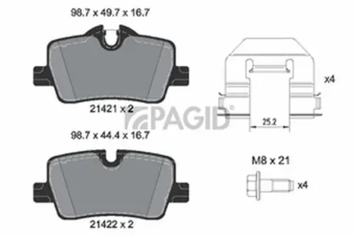 Pagid OEM Brake Pads T2882N (Rear)
