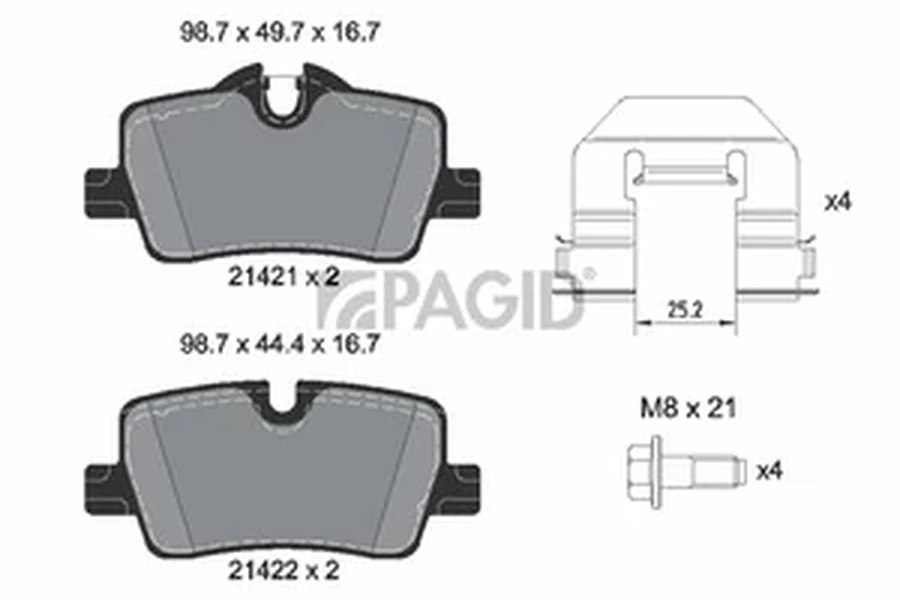 Pagid OEM Brake Pads T2882N (Rear)
