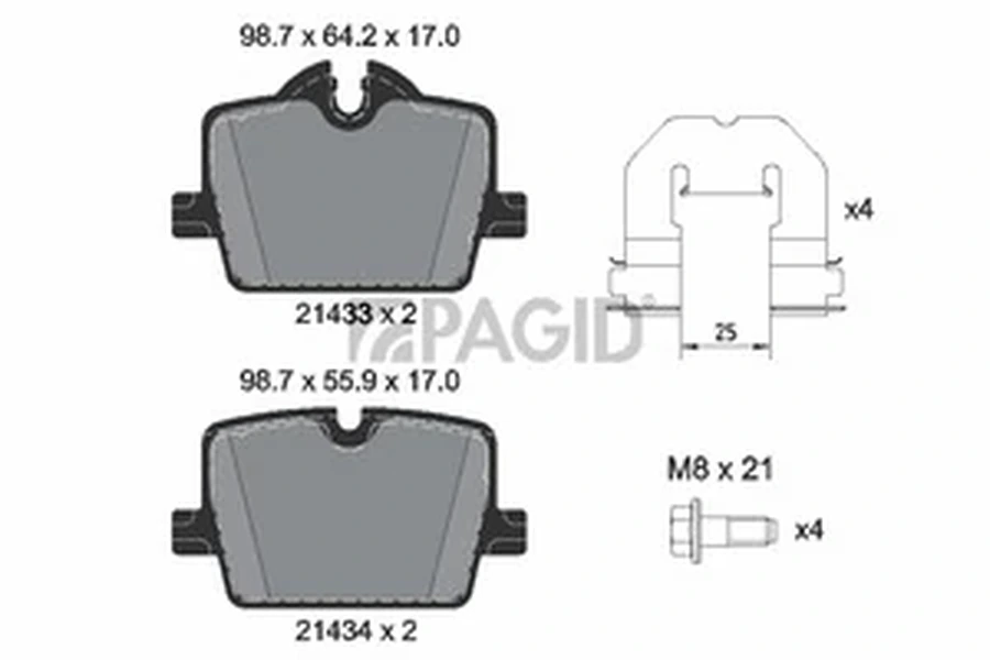 Pagid OEM Brake Pads T2887N (Rear)