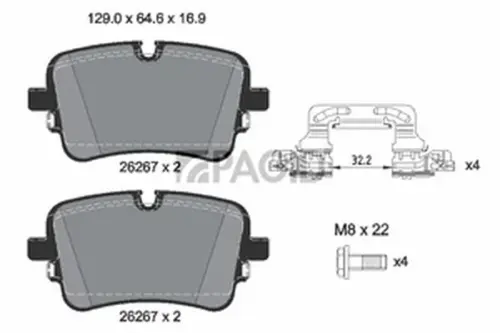 Pagid OEM Brake Pads T2891N (Rear)