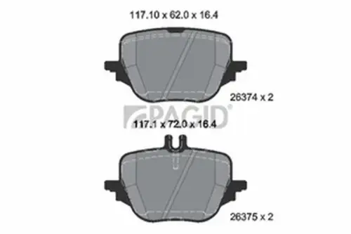 Pagid OEM Brake Pads T2913N (Rear)
