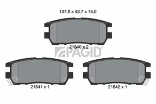 Pagid OEM Brake Pads T3019N (Rear)