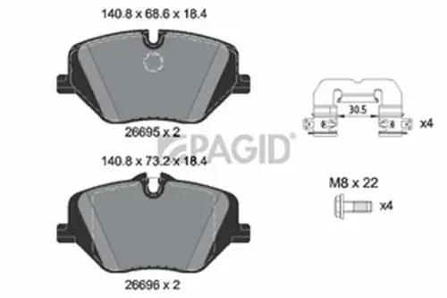 Pagid OEM Brake Pads T3195N (Front)
