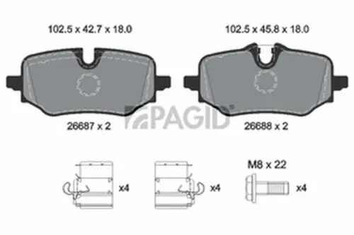 Pagid OEM Brake Pads T3196N (Rear)